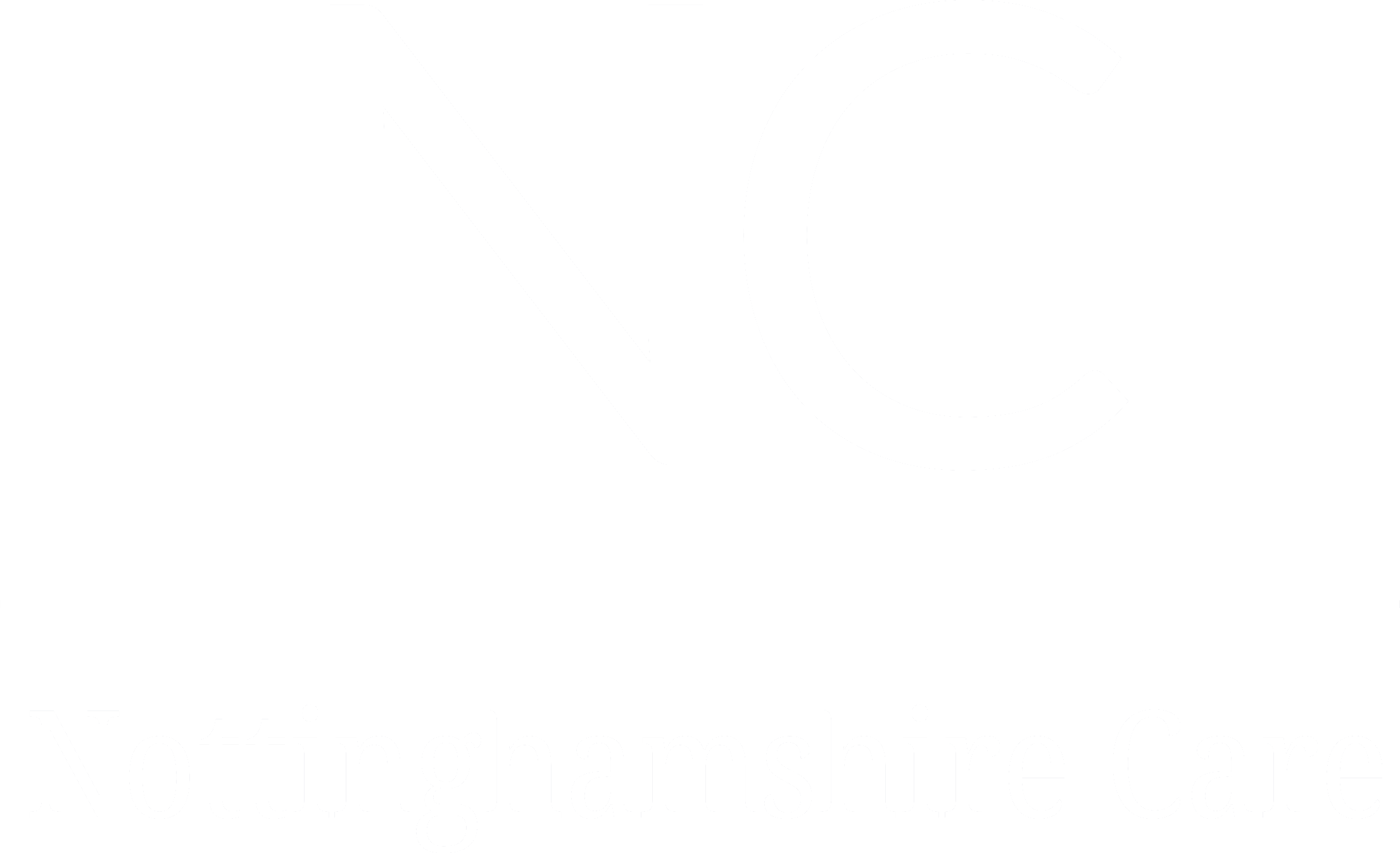 Nottinghamshire Care Logo Transparent - White on Grey cropped
